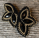 beaded black and gold earrings 